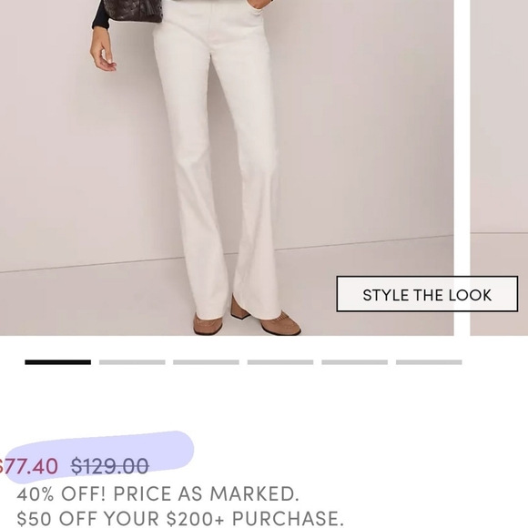 New Weekend Collection Boot Cut Women's White Corduroy Flare Leg Pants - Picture 2 of 6